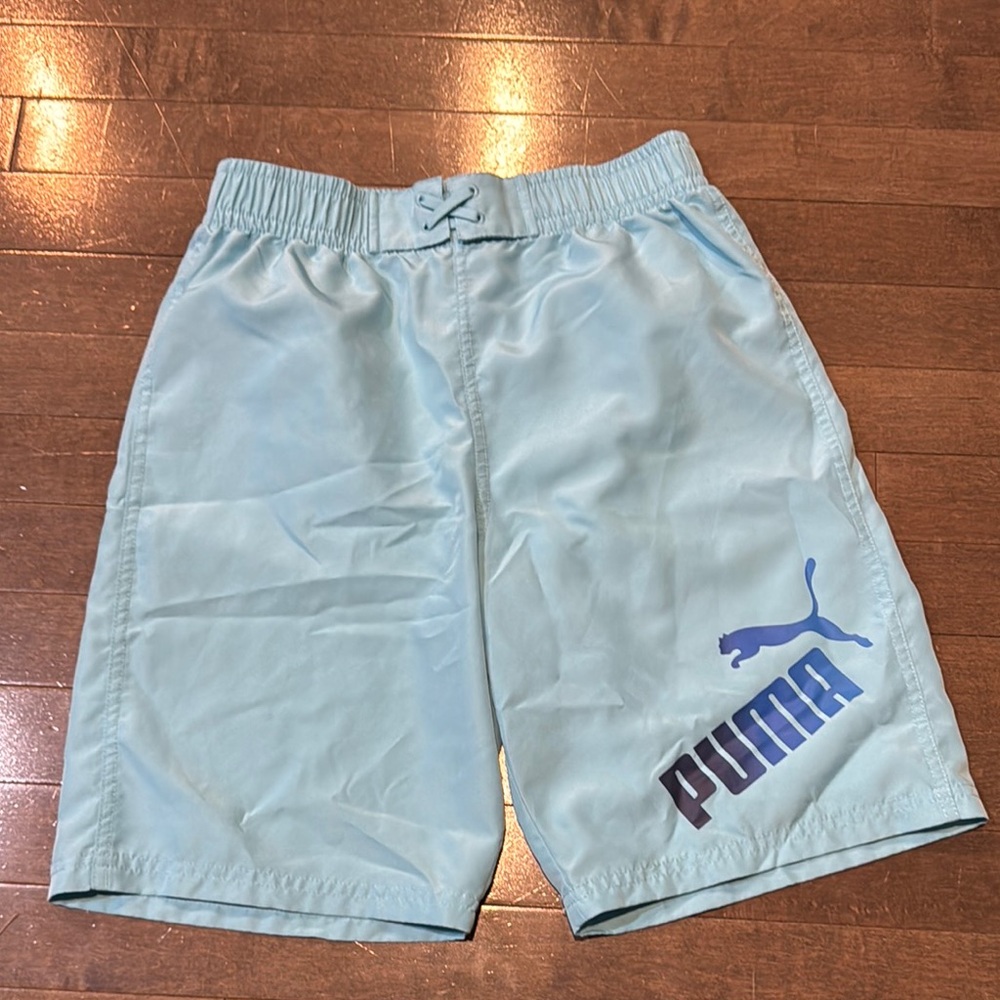 Puma Boys Light Blue Swim Trunks